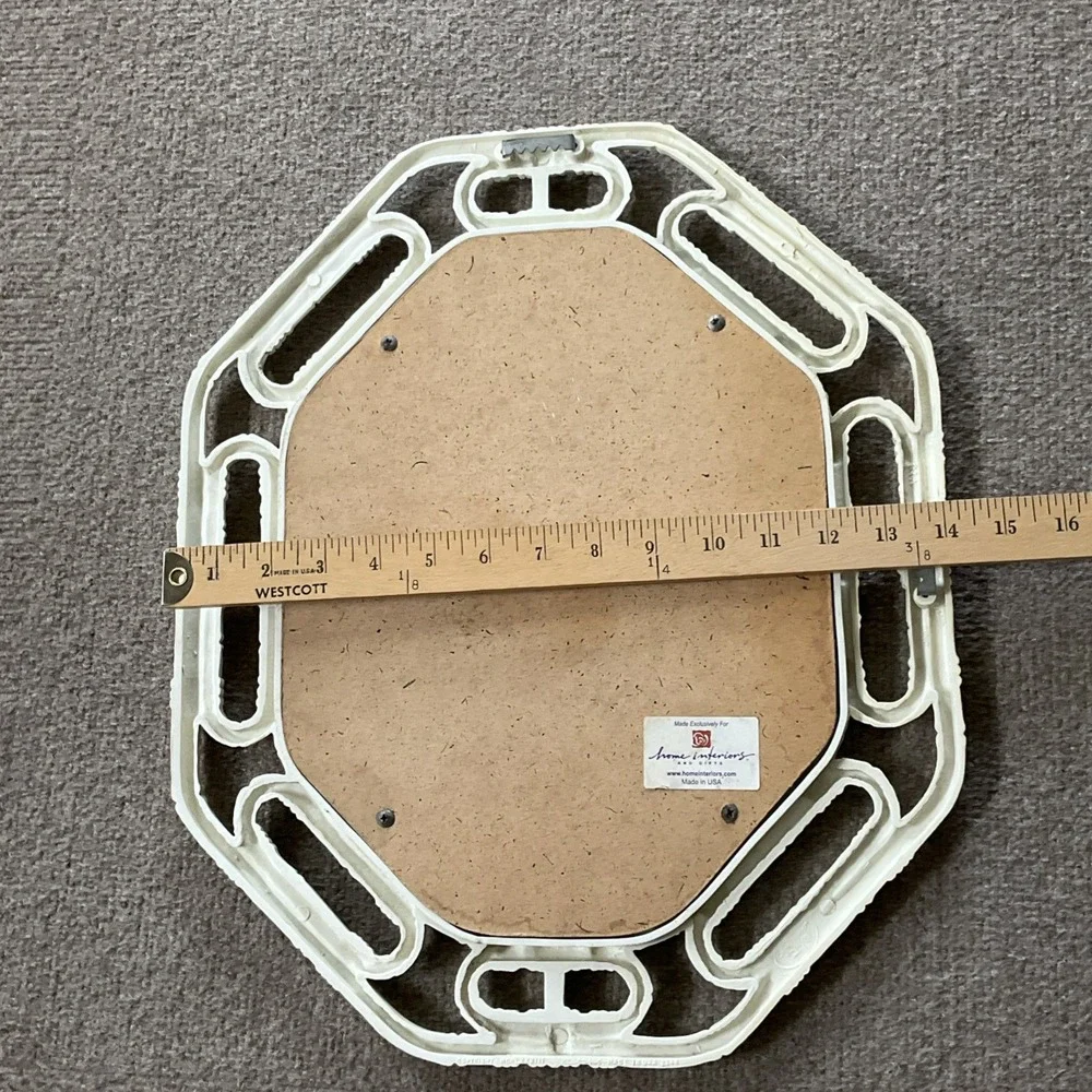 Vintage 1983 Homco Faux Bamboo Mirror 2144 BoHo cottage core 17x14 Made in USA